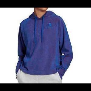 ADIDAS AEROREADY PULLOVER HOODIE SIZE S BLUE/PURPLE
